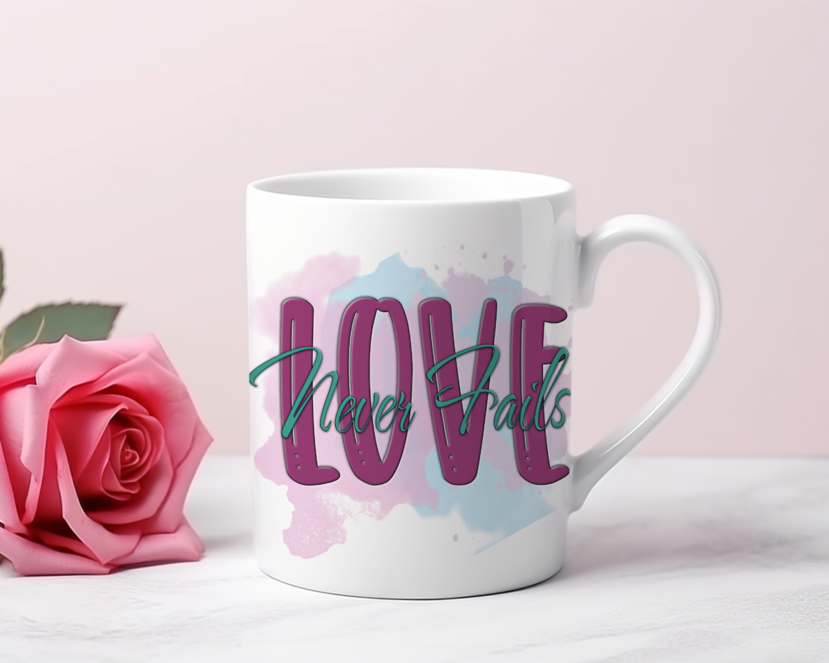 Love Never Fails 110z Mug