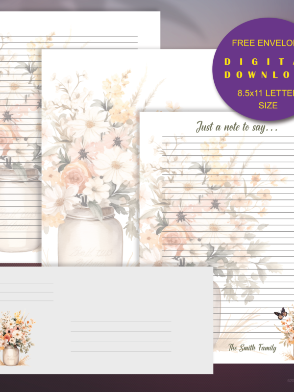 Mason Jar Stationery Set